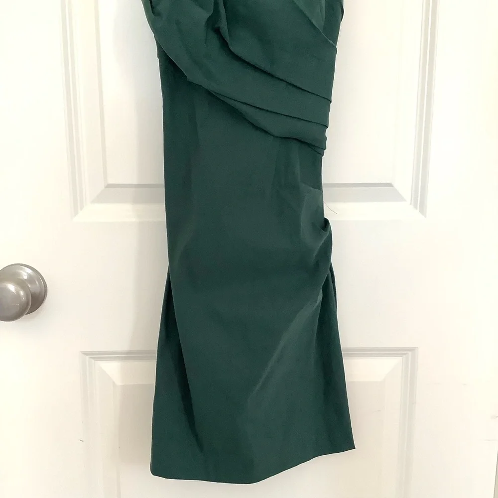 NWT ZARA  Ruched Mini Bodycon Dress Size Small Green - Picture 3 of 11
